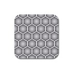 Halftone-tech-hexagons-seamless-pattern Rubber Square Coaster (4 pack) Front