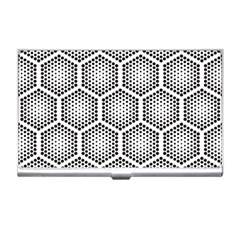 Halftone-tech-hexagons-seamless-pattern Business Card Holder by uniart180623