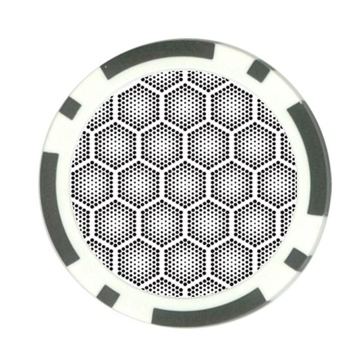 Halftone-tech-hexagons-seamless-pattern Poker Chip Card Guard