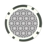 Halftone-tech-hexagons-seamless-pattern Poker Chip Card Guard Back