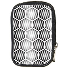 Halftone-tech-hexagons-seamless-pattern Compact Camera Leather Case by uniart180623