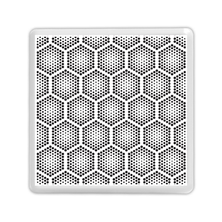 Halftone-tech-hexagons-seamless-pattern Memory Card Reader (Square)