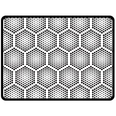 Halftone-tech-hexagons-seamless-pattern Two Sides Fleece Blanket (large) by uniart180623