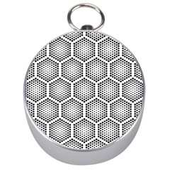 Halftone-tech-hexagons-seamless-pattern Silver Compasses by uniart180623