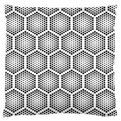 Halftone-tech-hexagons-seamless-pattern Large Premium Plush Fleece Cushion Case (two Sides) by uniart180623