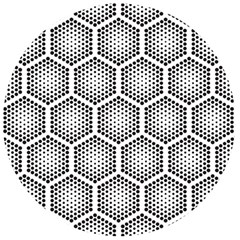 Halftone-tech-hexagons-seamless-pattern Wooden Bottle Opener (round) by uniart180623