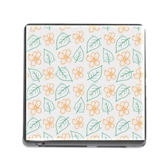 Hand-drawn-cute-flowers-with-leaves-pattern Memory Card Reader (square 5 Slot) by uniart180623