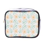 Hand-drawn-cute-flowers-with-leaves-pattern Mini Toiletries Bag (One Side) Front