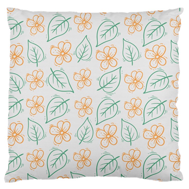 Hand-drawn-cute-flowers-with-leaves-pattern Large Cushion Case (One Side)