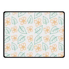 Hand-drawn-cute-flowers-with-leaves-pattern Two Sides Fleece Blanket (small) by uniart180623