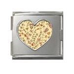 Seamless-pattern-with-different-flowers Mega Link Heart Italian Charm (18mm) Front