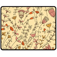 Seamless-pattern-with-different-flowers Fleece Blanket (medium) by uniart180623