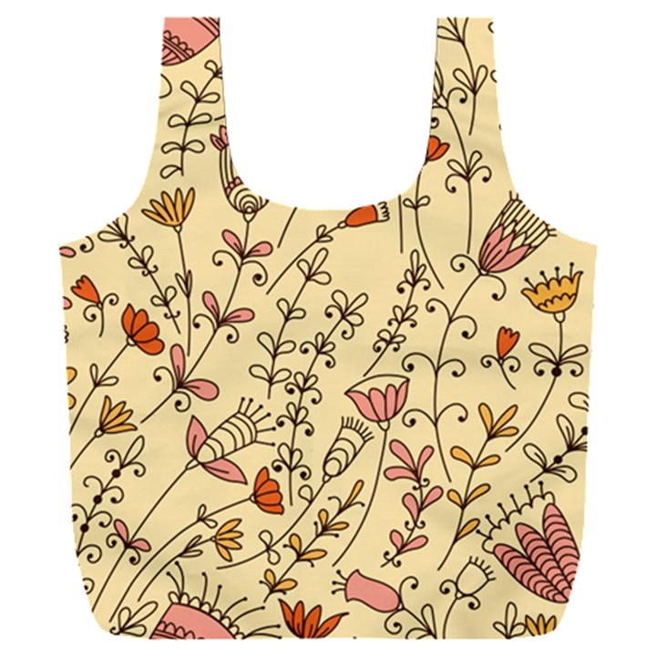 Seamless-pattern-with-different-flowers Full Print Recycle Bag (XXL)