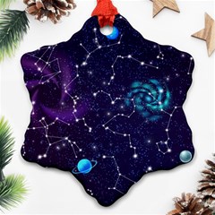 Realistic-night-sky-poster-with-constellations Ornament (snowflake) by uniart180623