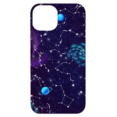 Realistic-night-sky-poster-with-constellations Iphone 14 Black Uv Print Case by uniart180623