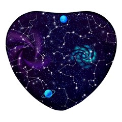 Realistic-night-sky-poster-with-constellations Heart Glass Fridge Magnet (4 Pack)