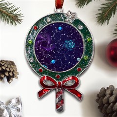 Realistic-night-sky-poster-with-constellations Metal X mas Lollipop With Crystal Ornament