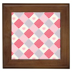 Cute-kawaii-patches-seamless-pattern Framed Tile by uniart180623