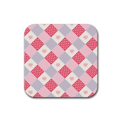 Cute-kawaii-patches-seamless-pattern Rubber Coaster (square) by uniart180623