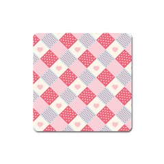 Cute-kawaii-patches-seamless-pattern Square Magnet by uniart180623