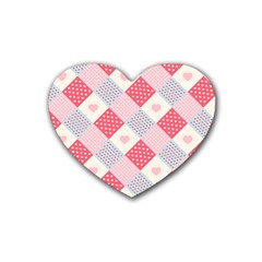 Cute-kawaii-patches-seamless-pattern Rubber Heart Coaster (4 Pack) by uniart180623