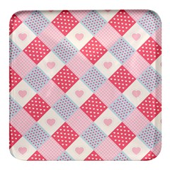 Cute-kawaii-patches-seamless-pattern Square Glass Fridge Magnet (4 Pack)