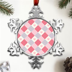 Cute-kawaii-patches-seamless-pattern Metal Small Snowflake Ornament by uniart180623