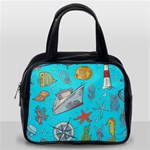 Colored-sketched-sea-elements-pattern-background-sea-life-animals-illustration Classic Handbag (One Side) Front