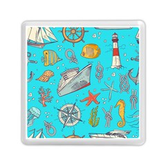 Colored-sketched-sea-elements-pattern-background-sea-life-animals-illustration Memory Card Reader (square) by uniart180623