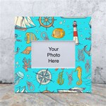 Colored-sketched-sea-elements-pattern-background-sea-life-animals-illustration White Box Photo Frame 4  x 6  Front