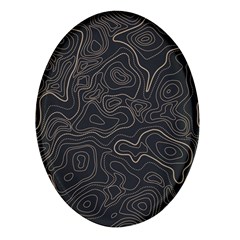 Damask-seamless-pattern Oval Glass Fridge Magnet (4 Pack)