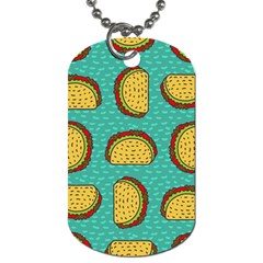 Taco-drawing-background-mexican-fast-food-pattern Dog Tag (one Side) by uniart180623