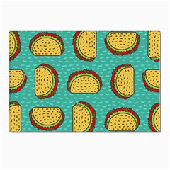 Taco-drawing-background-mexican-fast-food-pattern Postcard 4 x 6  (pkg Of 10) by uniart180623