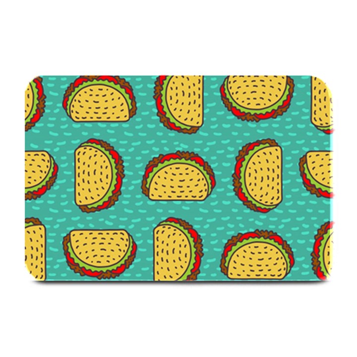 Taco-drawing-background-mexican-fast-food-pattern Plate Mats