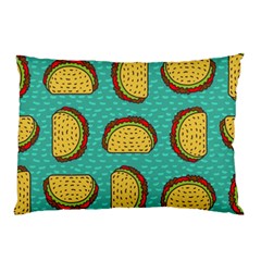 Taco-drawing-background-mexican-fast-food-pattern Pillow Case by uniart180623