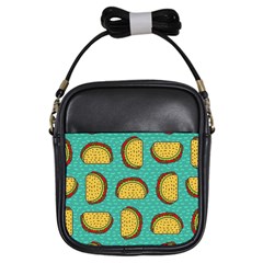 Taco-drawing-background-mexican-fast-food-pattern Girls Sling Bag by uniart180623