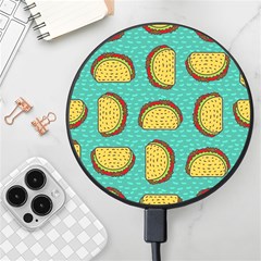 Taco-drawing-background-mexican-fast-food-pattern Wireless Fast Charger(black) by uniart180623