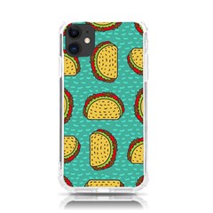 Taco-drawing-background-mexican-fast-food-pattern Iphone 11 Tpu Uv Print Case by uniart180623