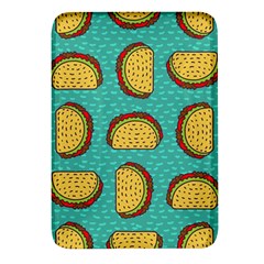 Taco-drawing-background-mexican-fast-food-pattern Rectangular Glass Fridge Magnet (4 Pack) by uniart180623