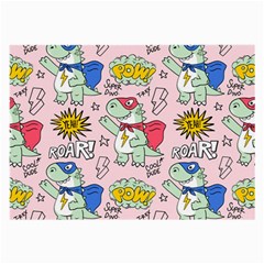 Seamless-pattern-with-many-funny-cute-superhero-dinosaurs-t-rex-mask-cloak-with-comics-style-inscrip Large Glasses Cloth (2 Sides) by uniart180623