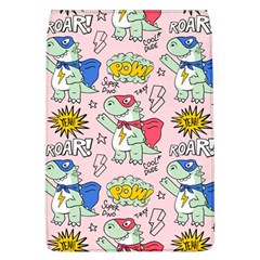 Seamless-pattern-with-many-funny-cute-superhero-dinosaurs-t-rex-mask-cloak-with-comics-style-inscrip Removable Flap Cover (l) by uniart180623