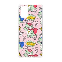 Seamless-pattern-with-many-funny-cute-superhero-dinosaurs-t-rex-mask-cloak-with-comics-style-inscrip Samsung Galaxy S20plus 6 7 Inch Tpu Uv Case by uniart180623