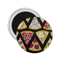 Vector-seamless-pattern-with-italian-pizza-top-view 2 25  Magnets by uniart180623