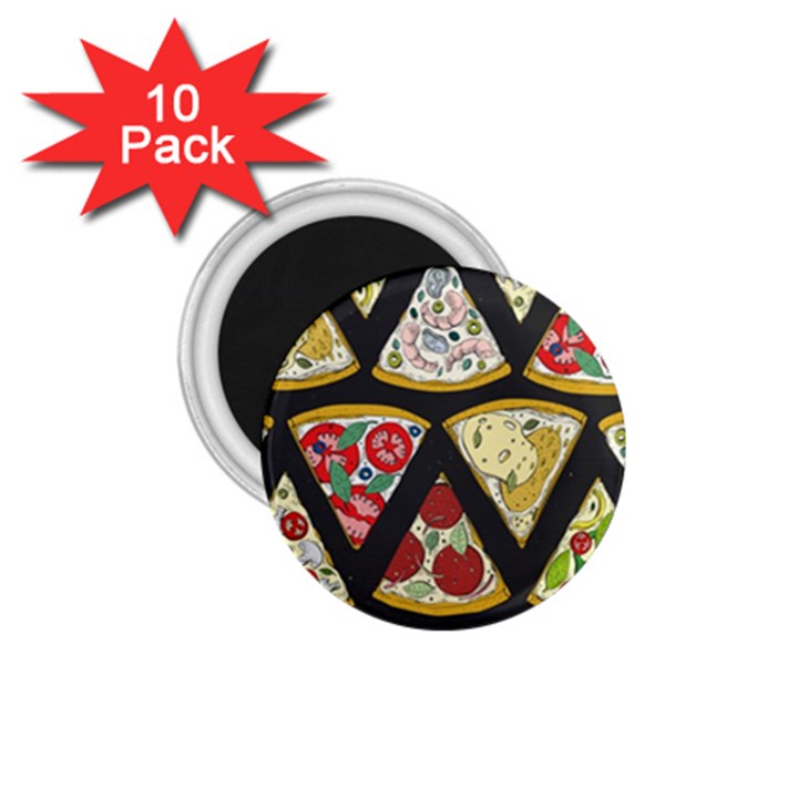 Vector-seamless-pattern-with-italian-pizza-top-view 1.75  Magnets (10 pack) 