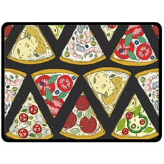 Vector-seamless-pattern-with-italian-pizza-top-view Fleece Blanket (large) by uniart180623