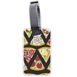 Vector-seamless-pattern-with-italian-pizza-top-view Luggage Tag (two sides) Back