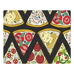 Vector-seamless-pattern-with-italian-pizza-top-view Two Sides Premium Plush Fleece Blanket (large) by uniart180623