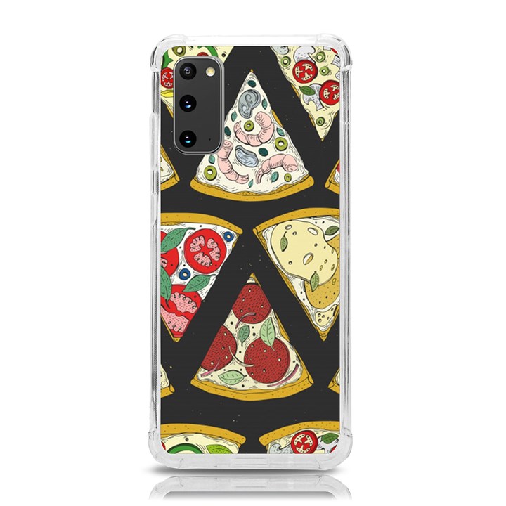 Vector-seamless-pattern-with-italian-pizza-top-view Samsung Galaxy S20 6.2 Inch TPU UV Case