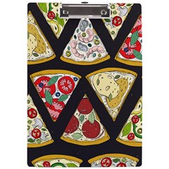 Vector-seamless-pattern-with-italian-pizza-top-view A4 Acrylic Clipboard by uniart180623