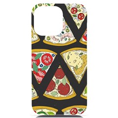 Vector-seamless-pattern-with-italian-pizza-top-view Iphone 14 Pro Max Black Uv Print Case